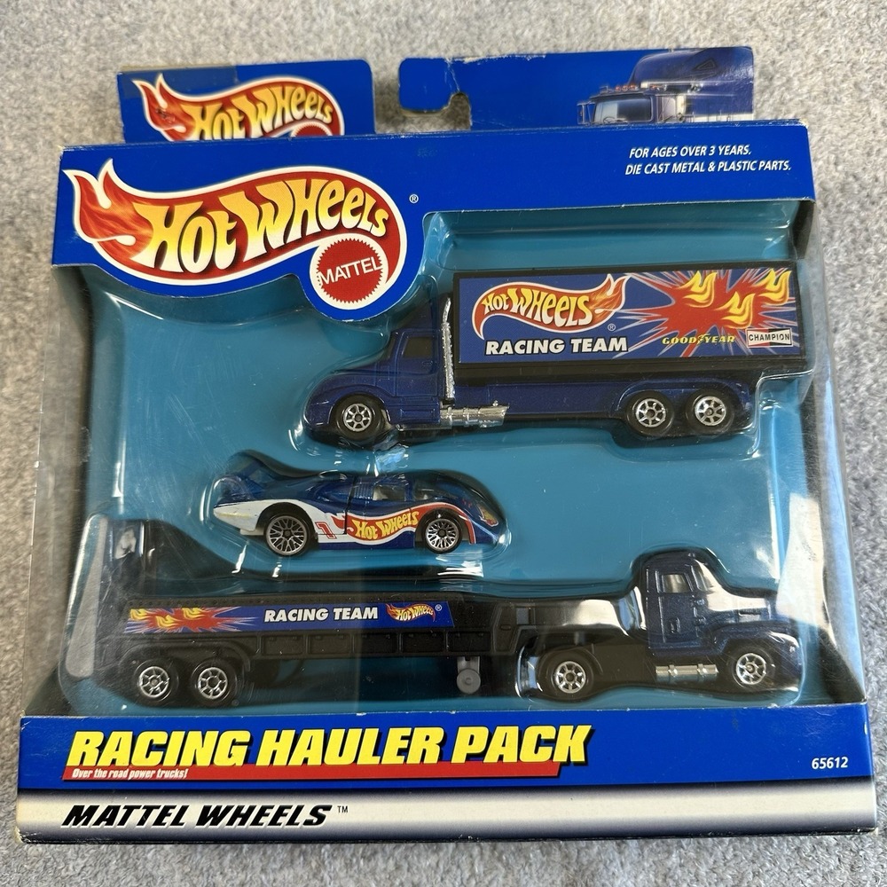 Vintage 1998 Hot Wheels RACING HAULER PACK BLUE SUPER RARE #65612 Team Sealed